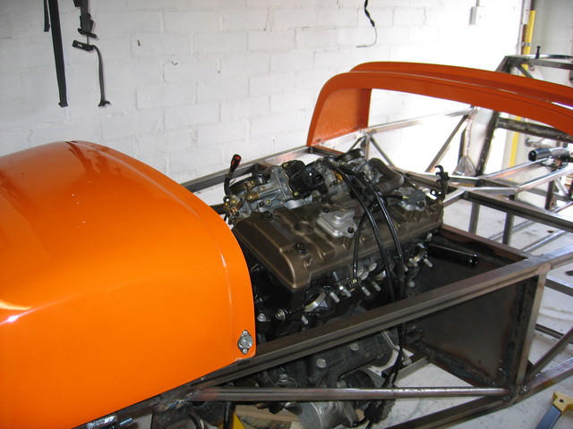 car 109 mounting the engine